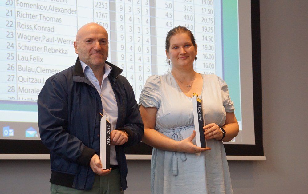 Die Turniergewinner Georgios Souleidis und Stefania Scognamiglio | Foto: Nadja Wittmann (ChessBase)