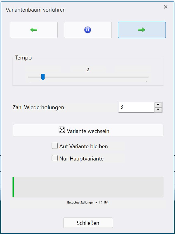 Variantenbaum vorführen