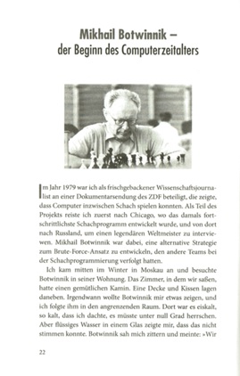 Probeseite über Michael Botwinnik aus "Schachgeschichten" von Frederic Friedel & Christian Hesse