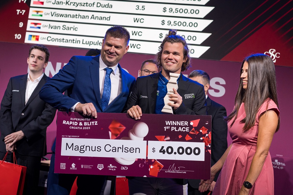 Magnus Carlsen gewinnt das SuperUnited Rapid & Blitz Croatia ChessBase